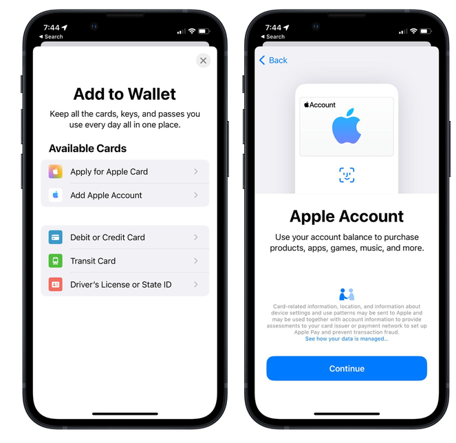 余姚苹果手机维修分享iOS 15.5钱包App如何添加 Apple 账户 